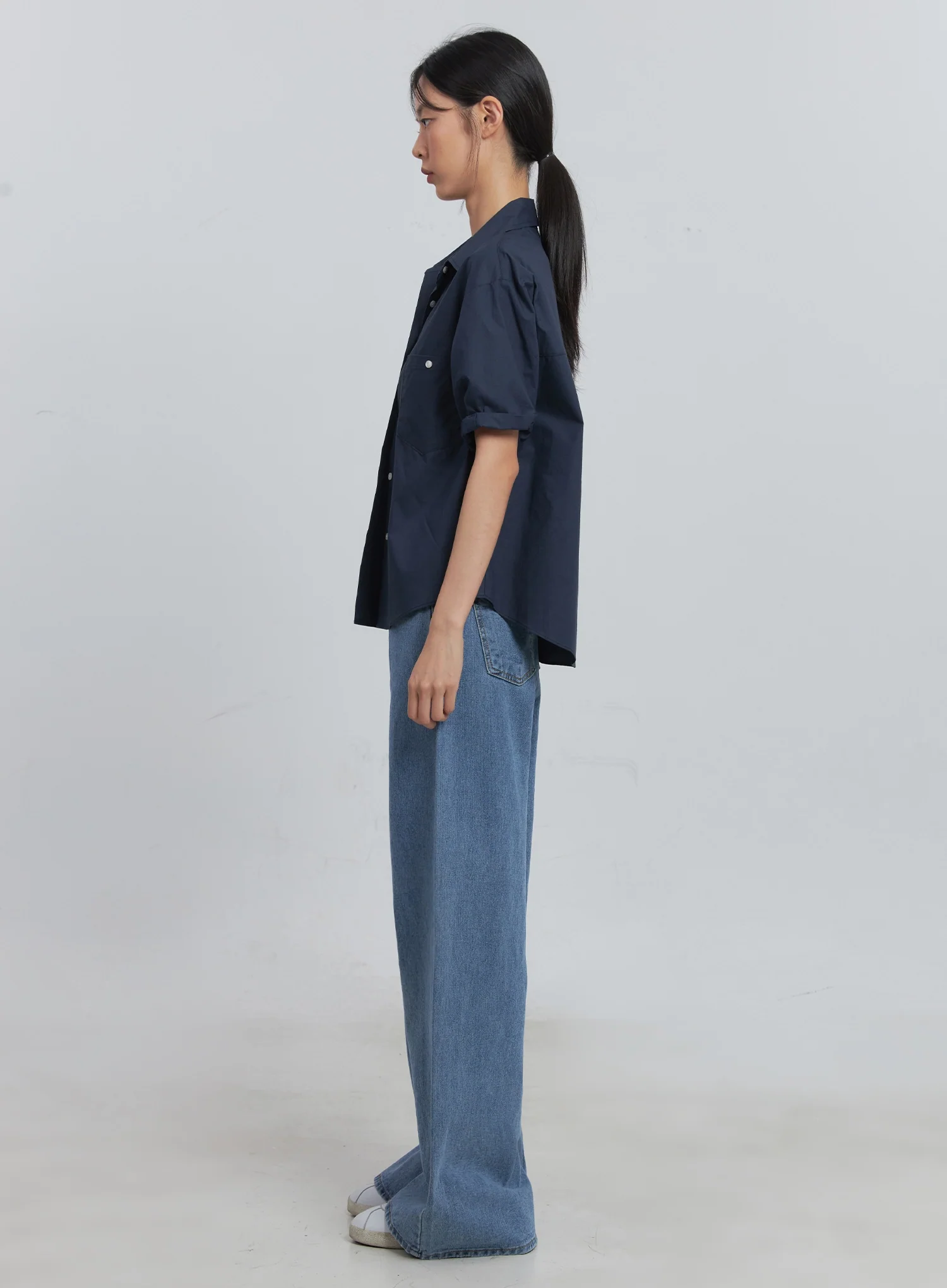 Roll-Up Short-Sleeve Collared Shirt IU512 - Image 22