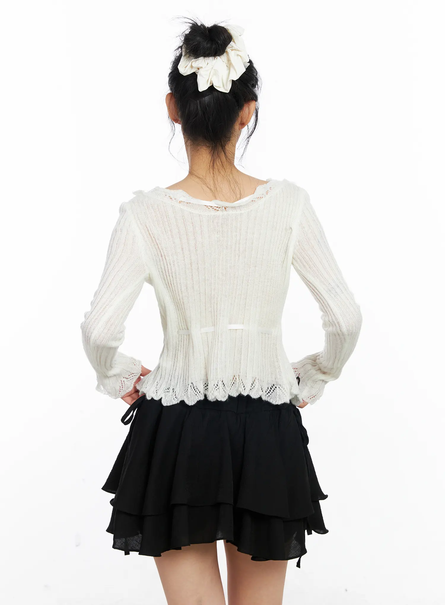 Romantic Frill Ribbon Knit Cardigan CJ523 - Image 14