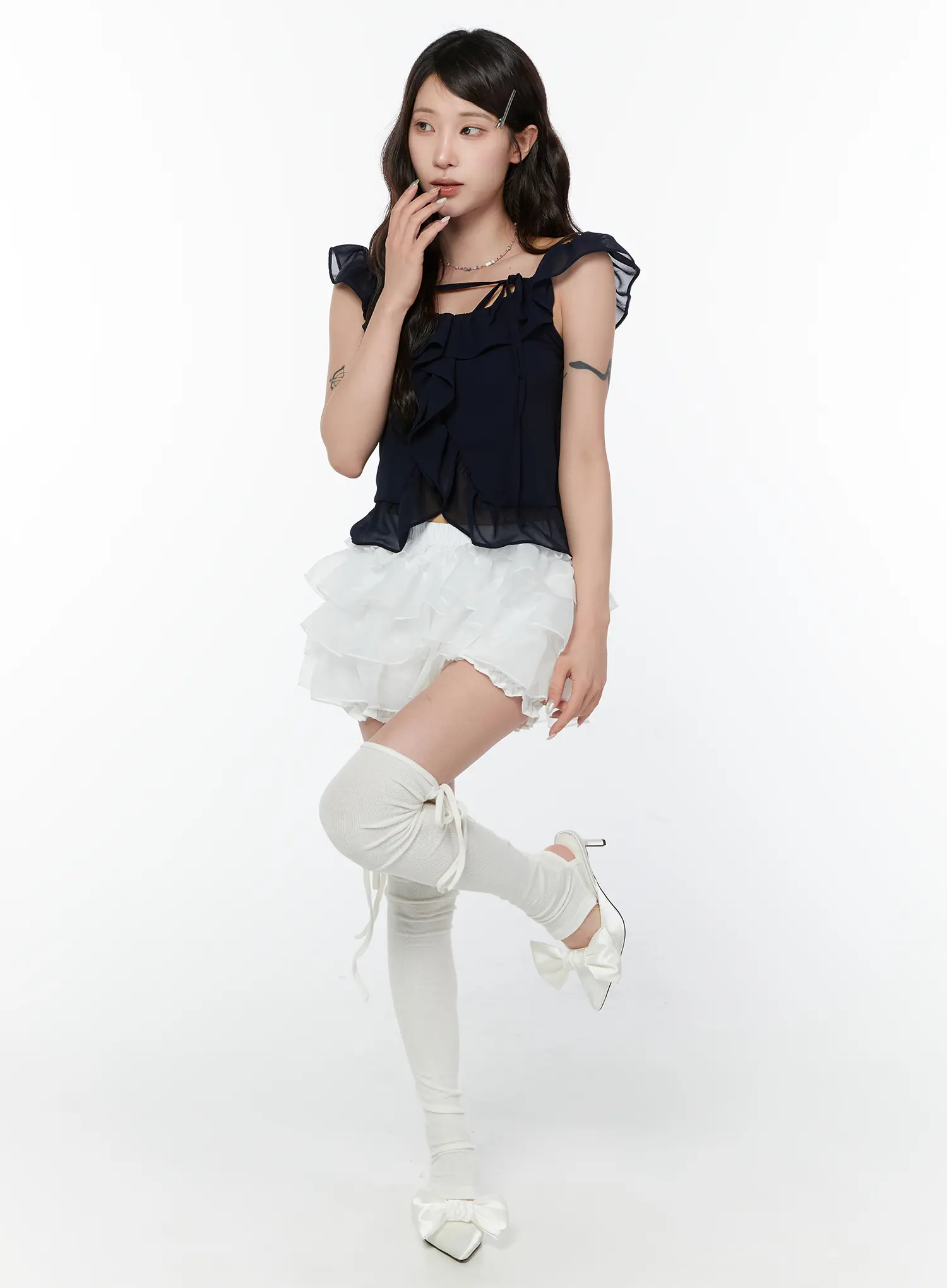 Romantic Ruffle Chiffon Top CY515 - Image 3