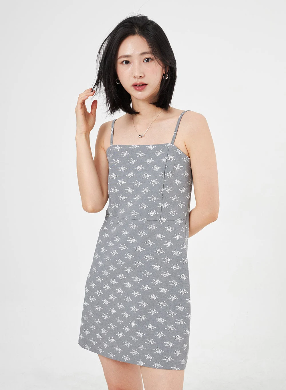 Rose Print Mini Dress OA310 - Image 7