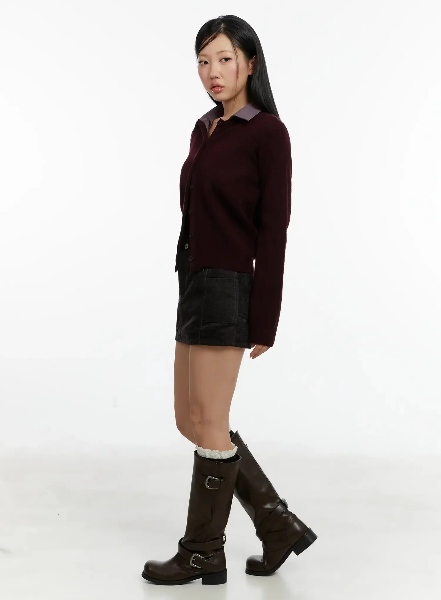 Round Neck Knit Cardigan ID525 - Image 10