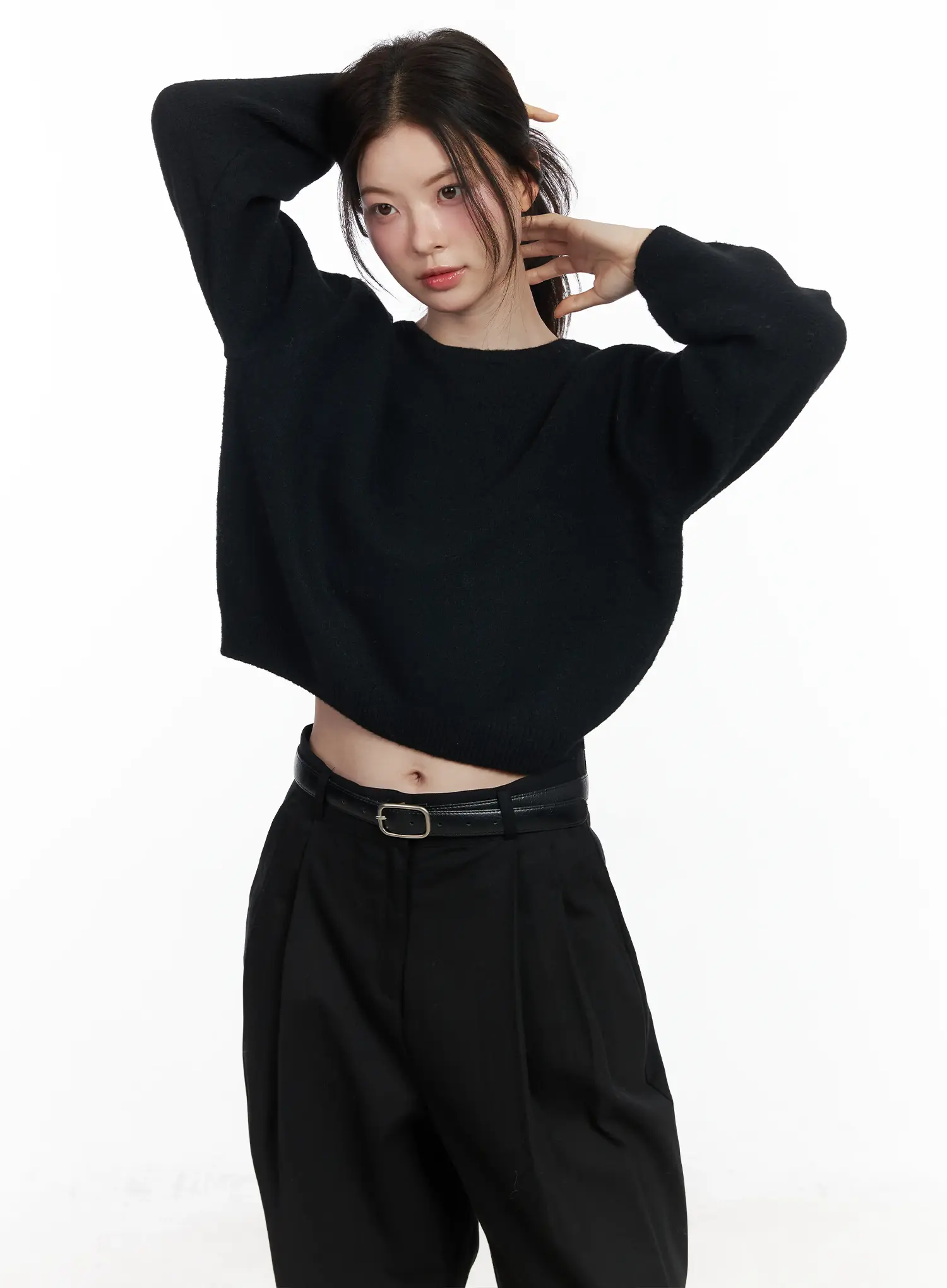 Round Neck Knit Sweater Top IF520 - Image 14