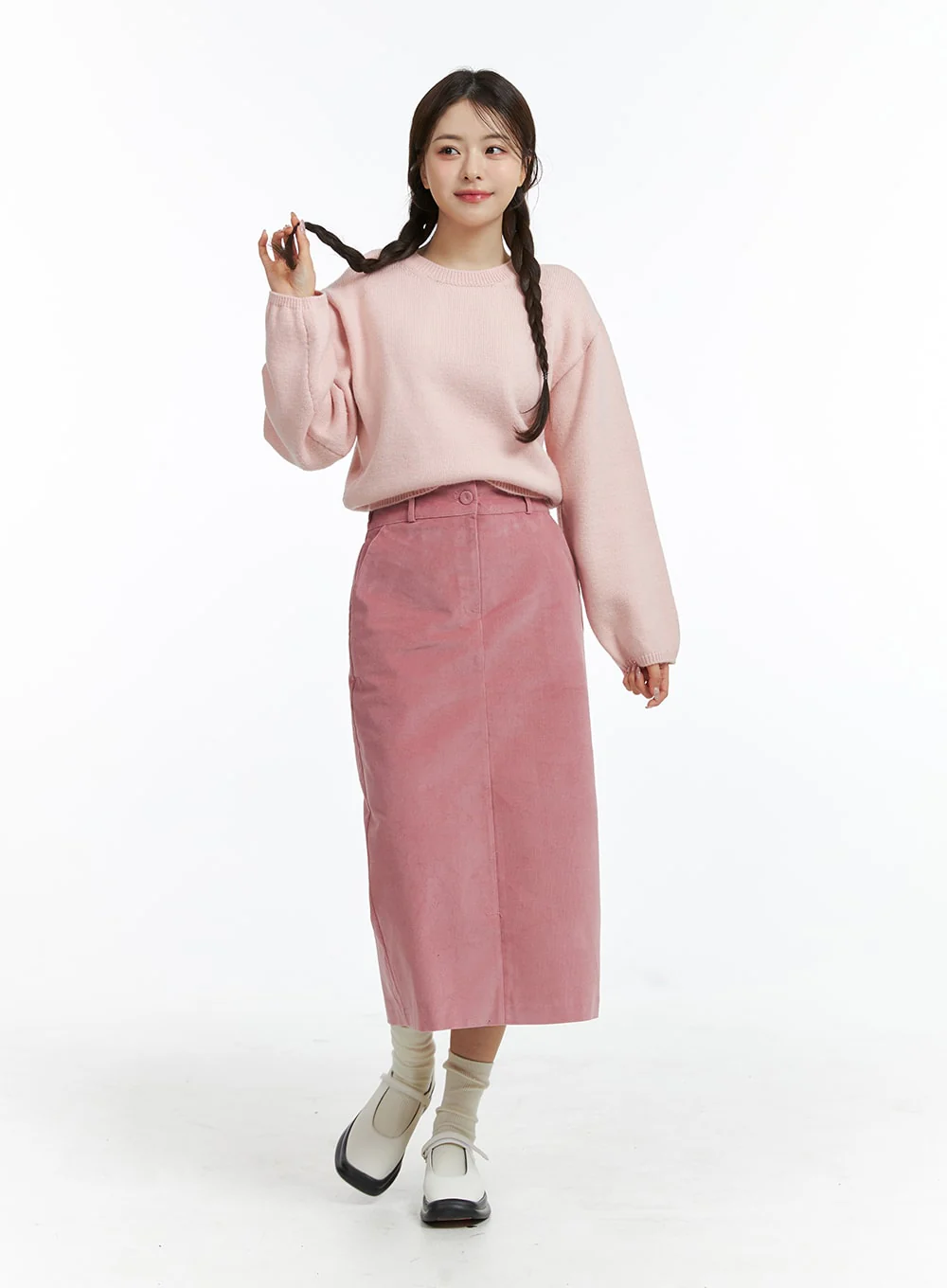 Round Neck Knitted Long Sleeve Sweater OJ415 - Image 3