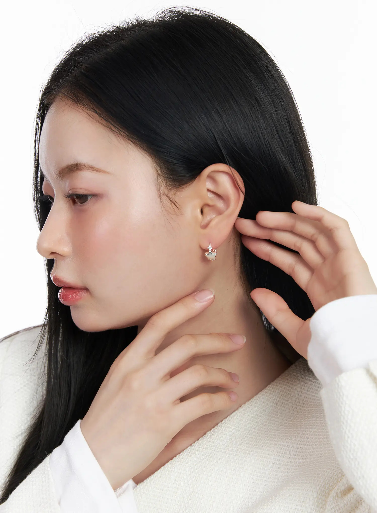Round Star Earrings CJ523 - Image 2