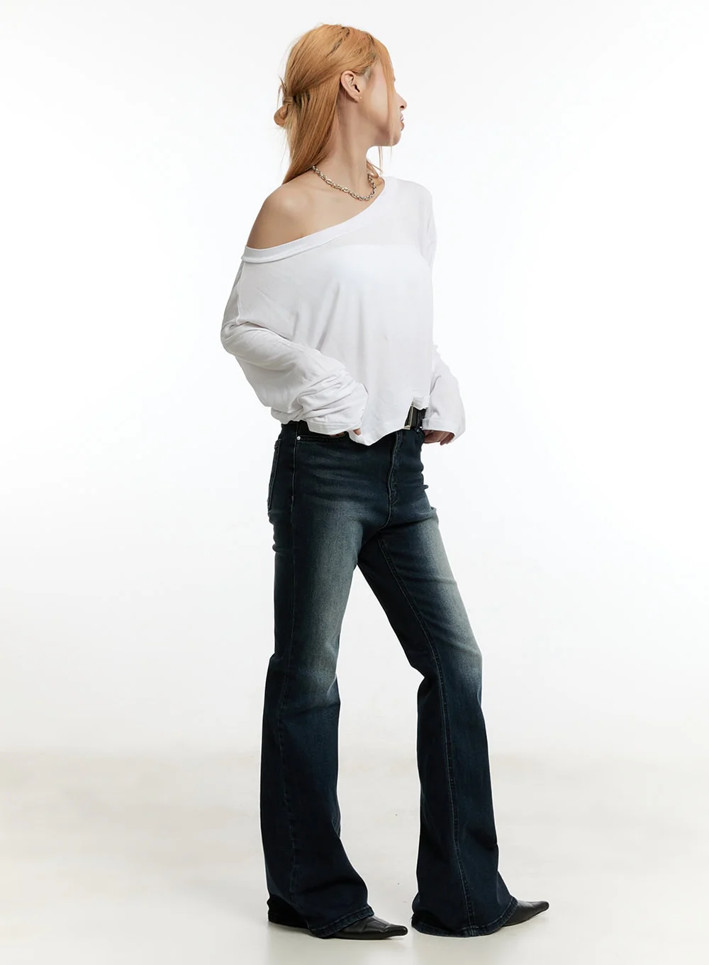 Ruelle Slim Washed Bootcut Jeans CY501 - Image 8