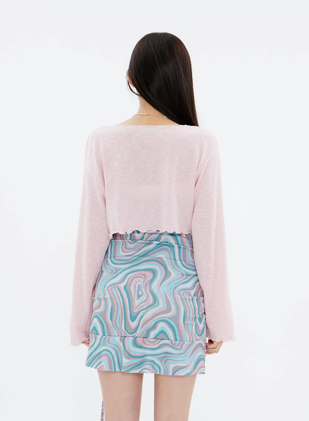 Ruffle Detail Cropped Cardigan CM17 - Image 6