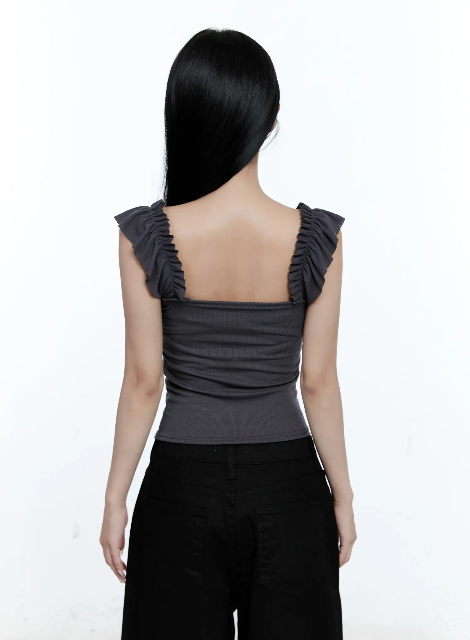 Ruffle Detail Square-Neck Top CG507 - Image 7