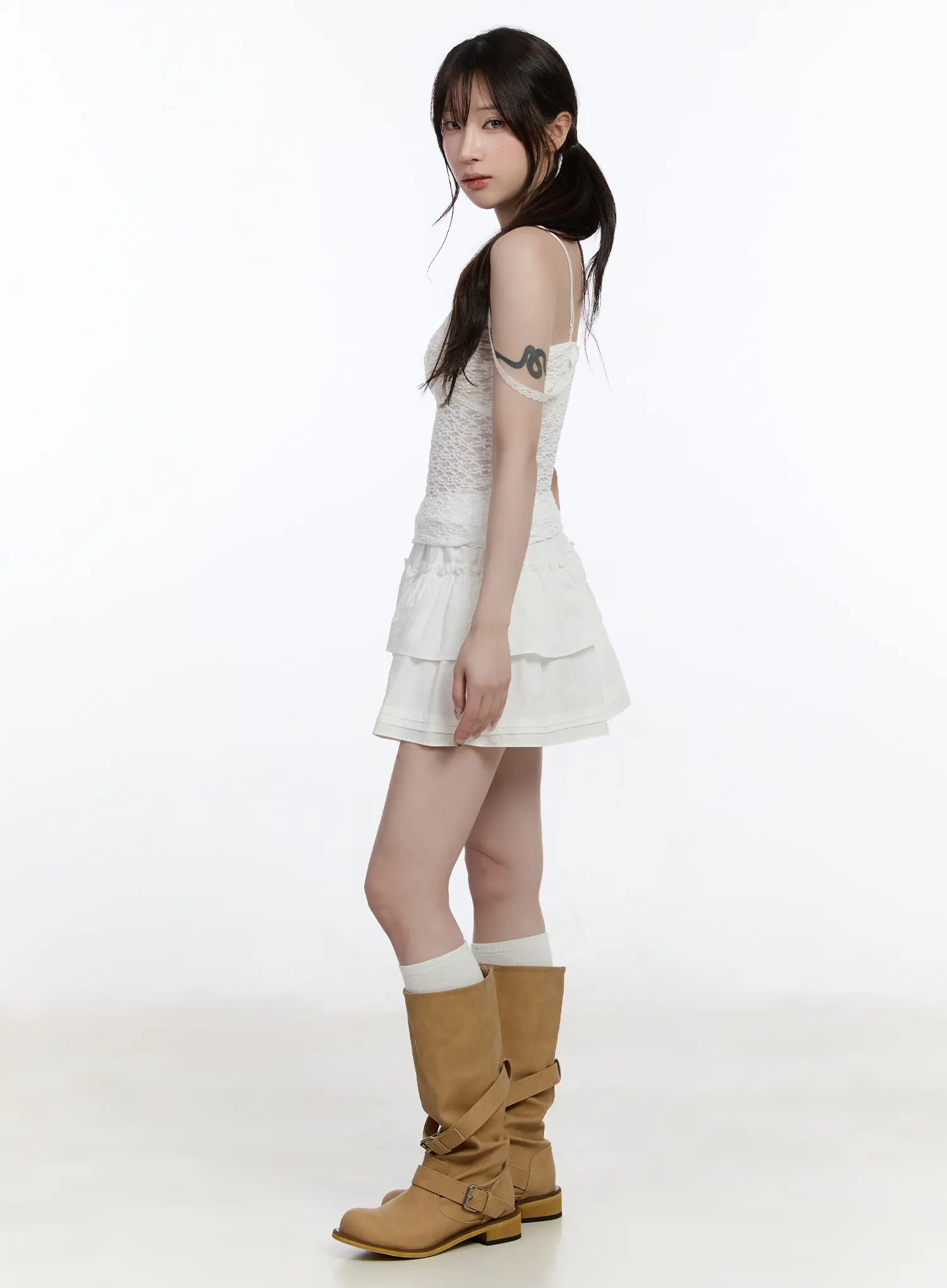 Ruffle Layered Mini Skirt CA502 - Image 3
