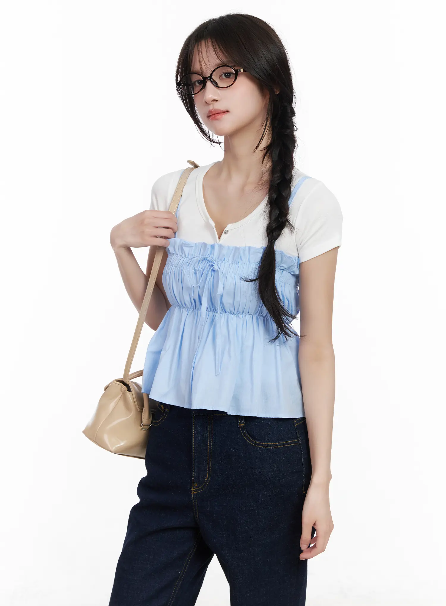 Ruffle Shirred Cami Top CM531