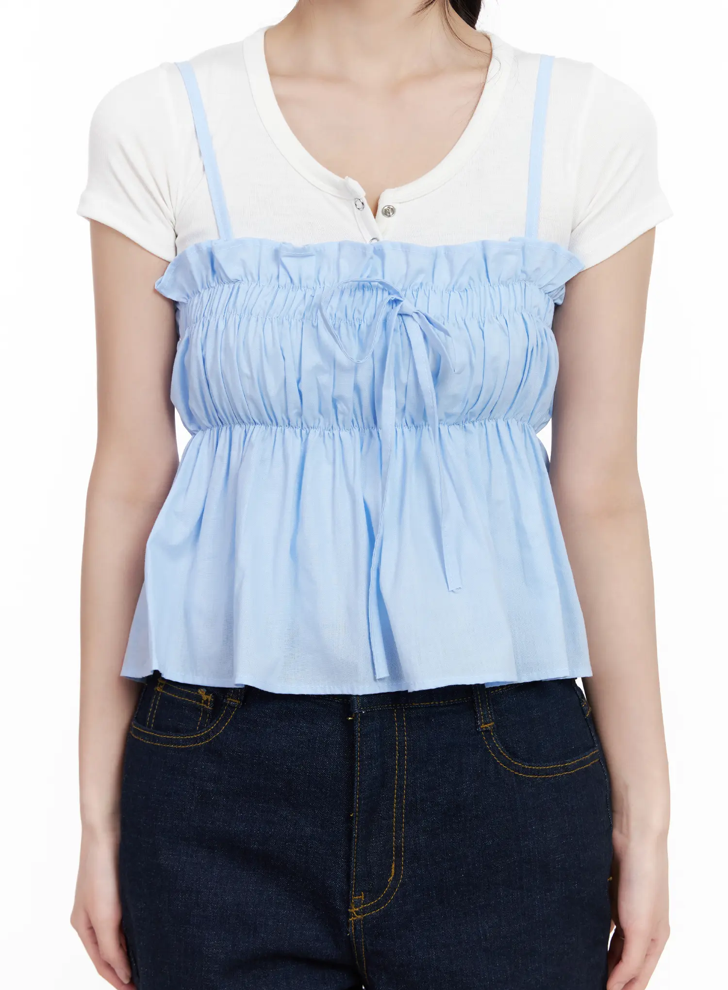 Ruffle Shirred Cami Top CM531 - Image 8