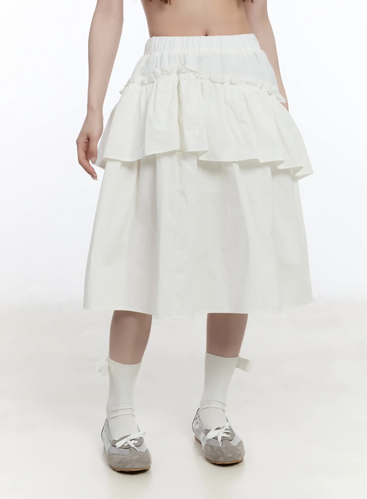 Ruffled Tiered Midi Skirt CA503 - Image 9
