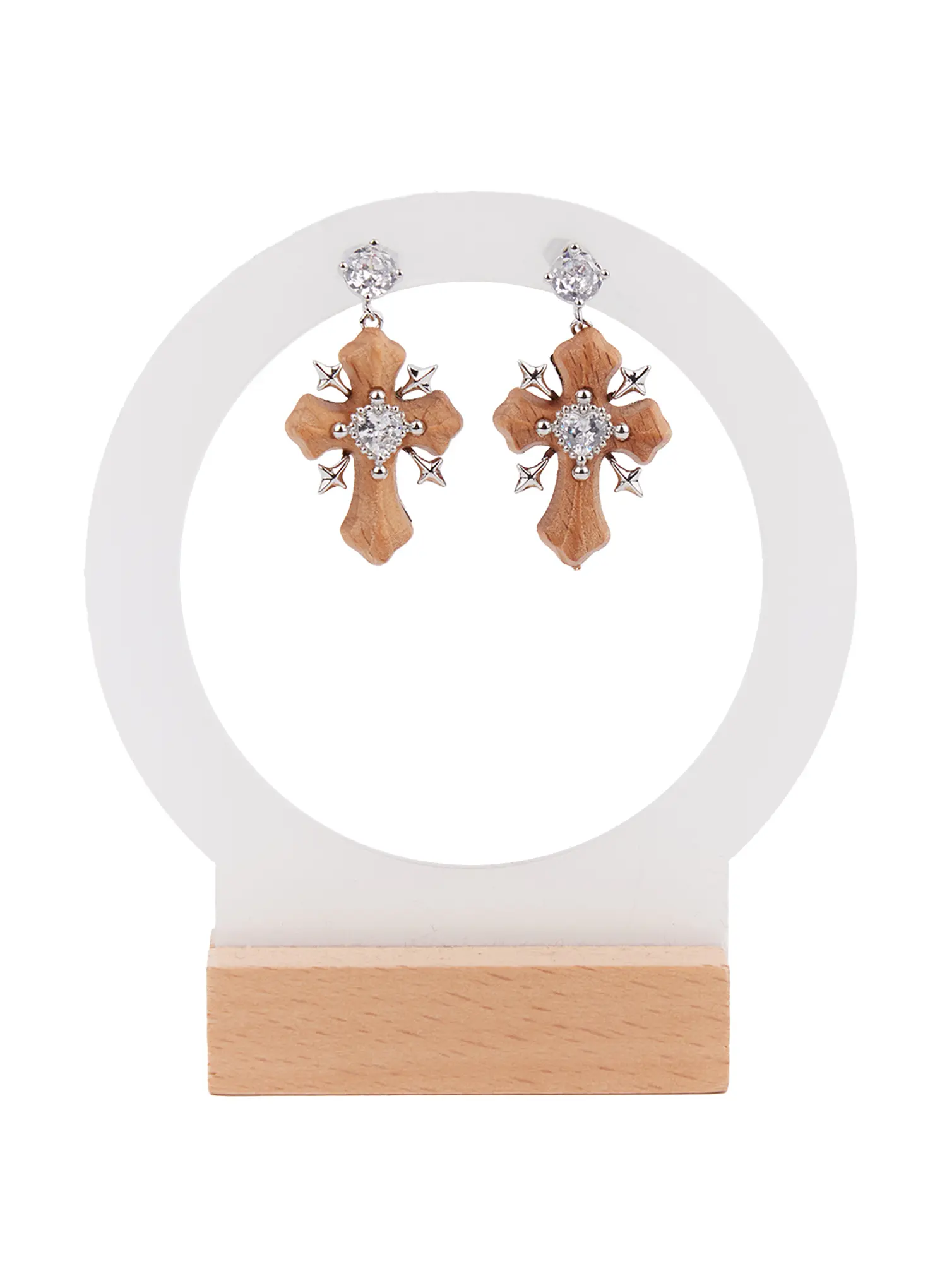 Rustic Cross Drop Earrings CM505 - Image 3