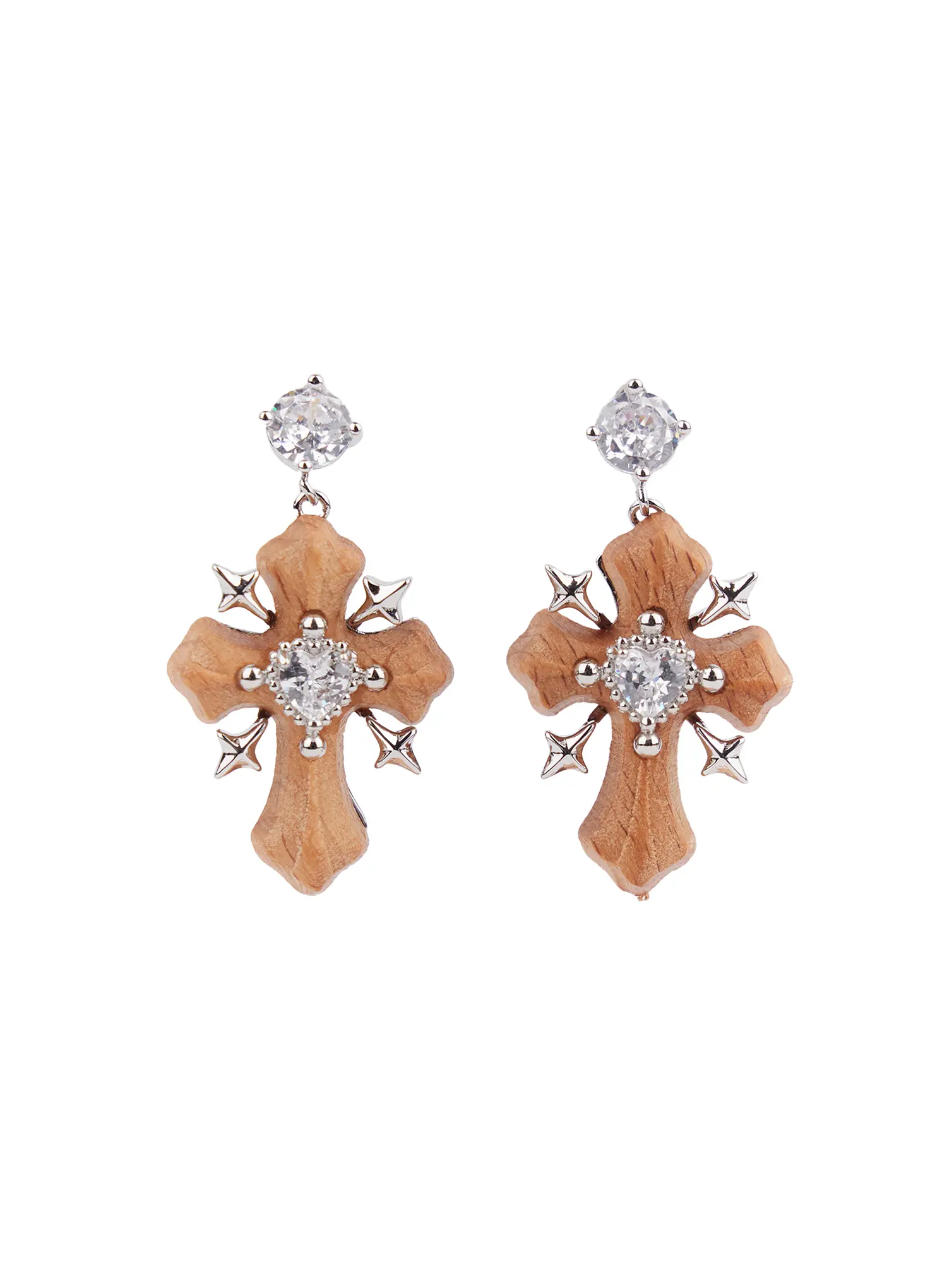 Rustic Cross Drop Earrings CM505 - Image 4