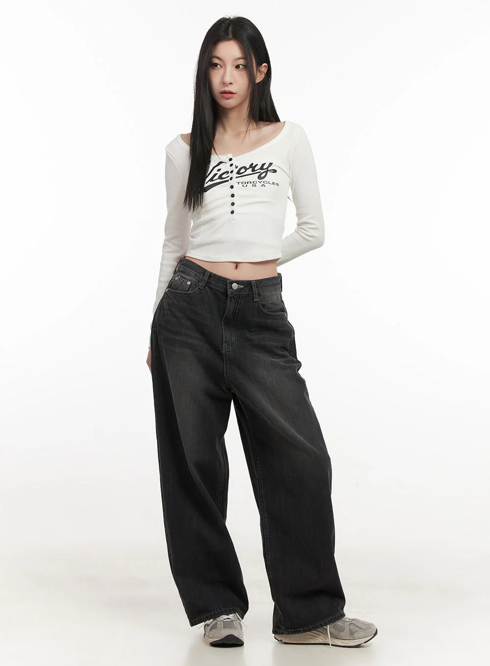 Ruth Washed Wide-Leg Jeans CF514 - Image 2