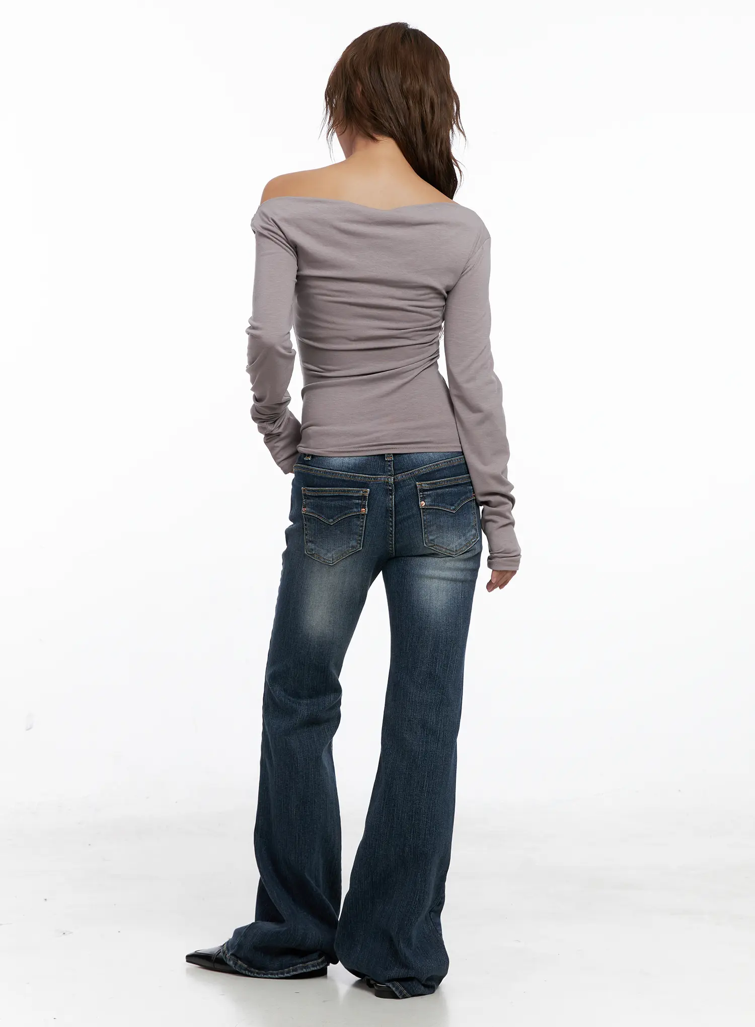 Saanvi Vintage Wash Flare Jeans CS522 - Image 7