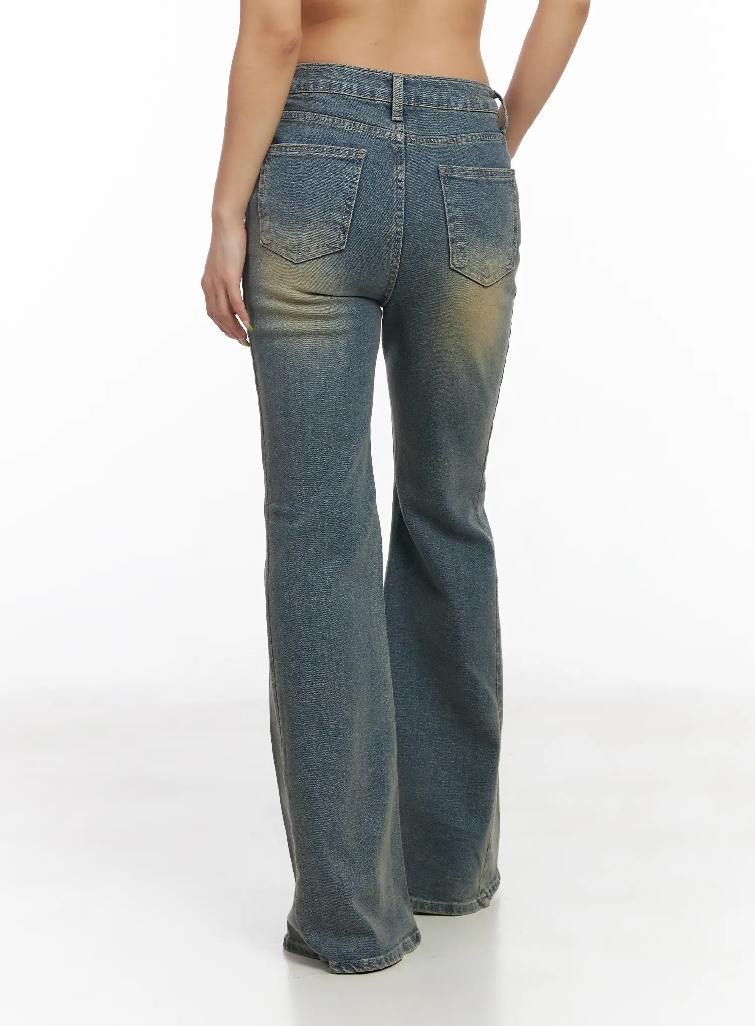 Sakura Mid-Rise Flared Hip Pad Bootcut Jeans CM520 - Image 7