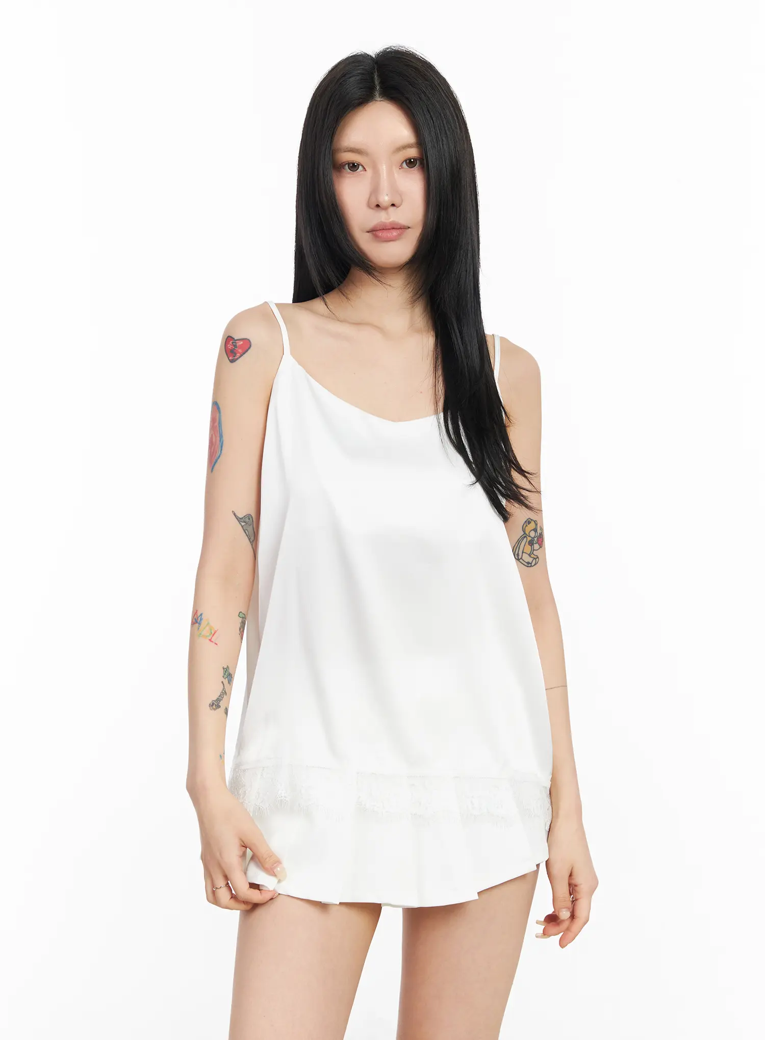 Satin Lace Sleeveless Top CM516 - Image 2
