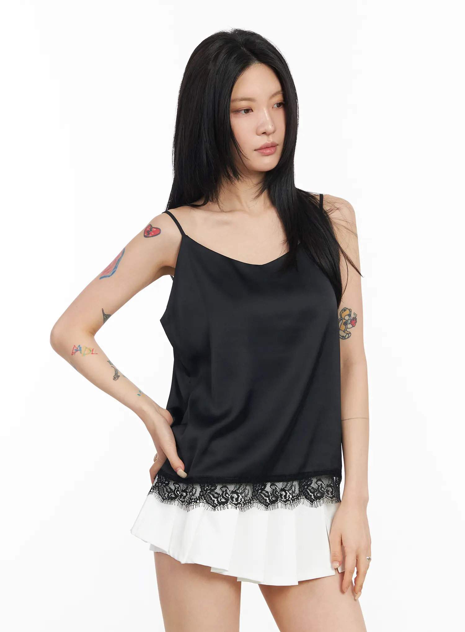 Satin Lace Sleeveless Top CM516 - Image 4