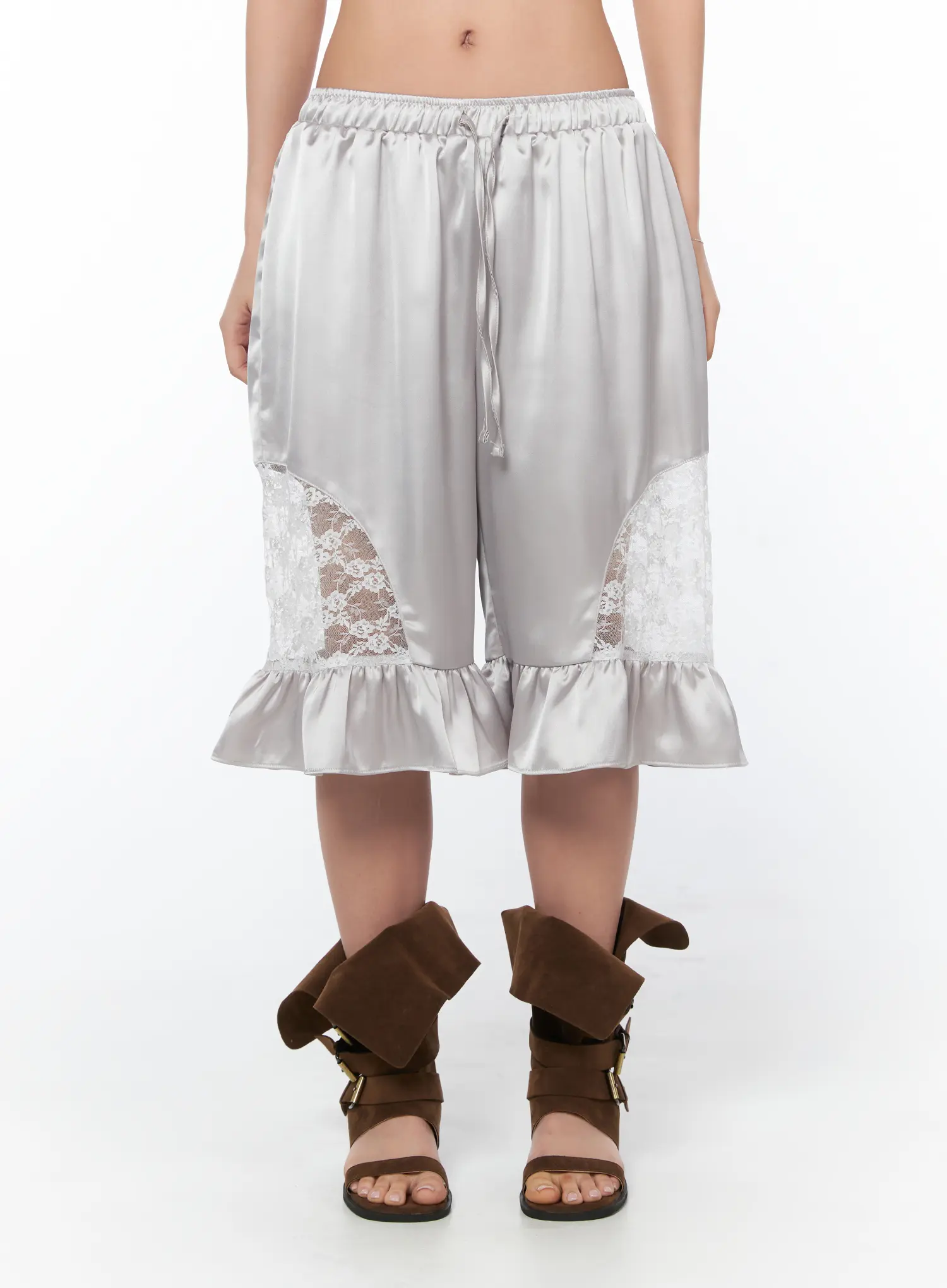 Satin Ruffle Lace Shorts CY512 - Image 11
