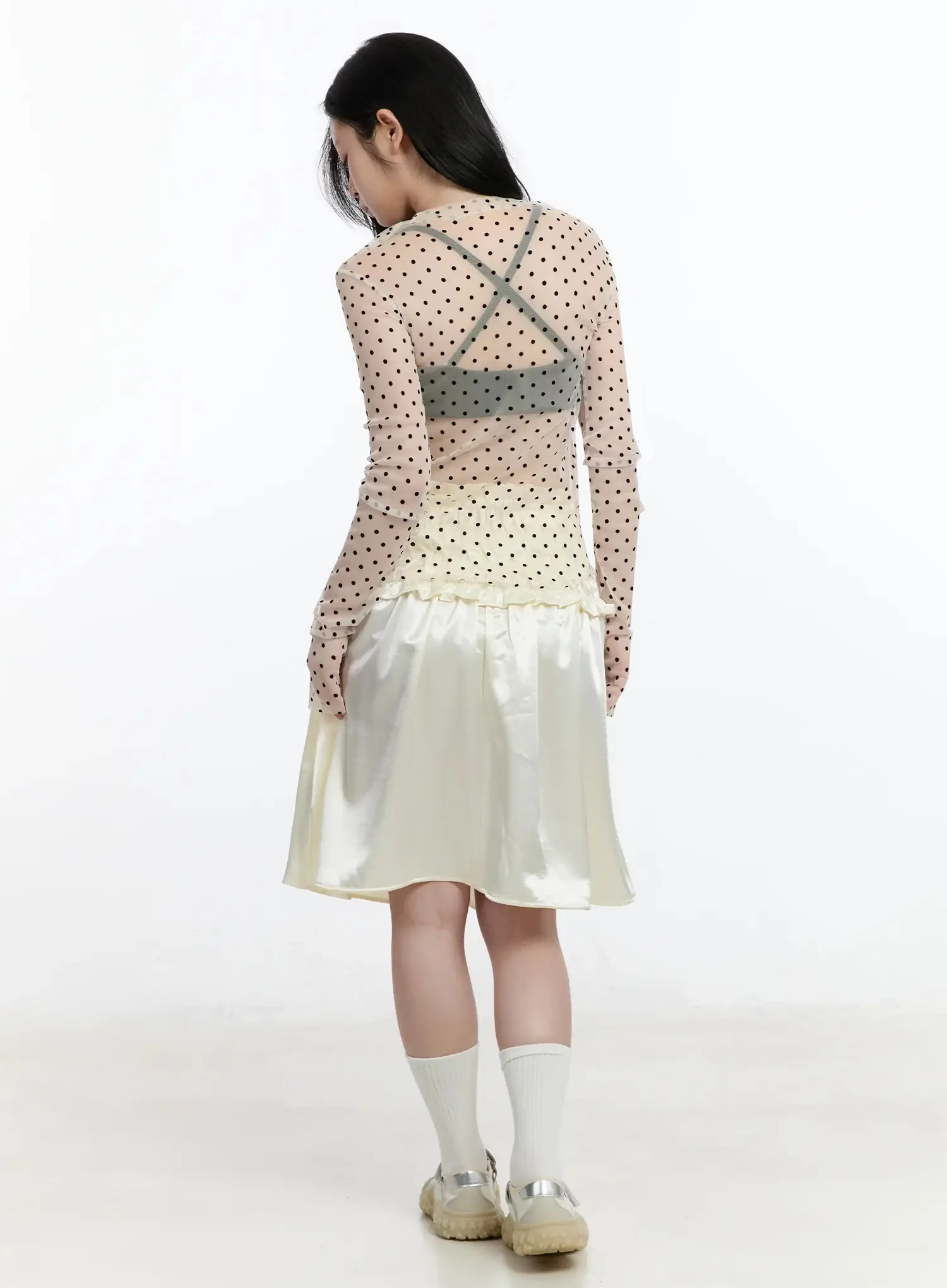 Satin Ruffle Midi Skirt IM519 - Image 8