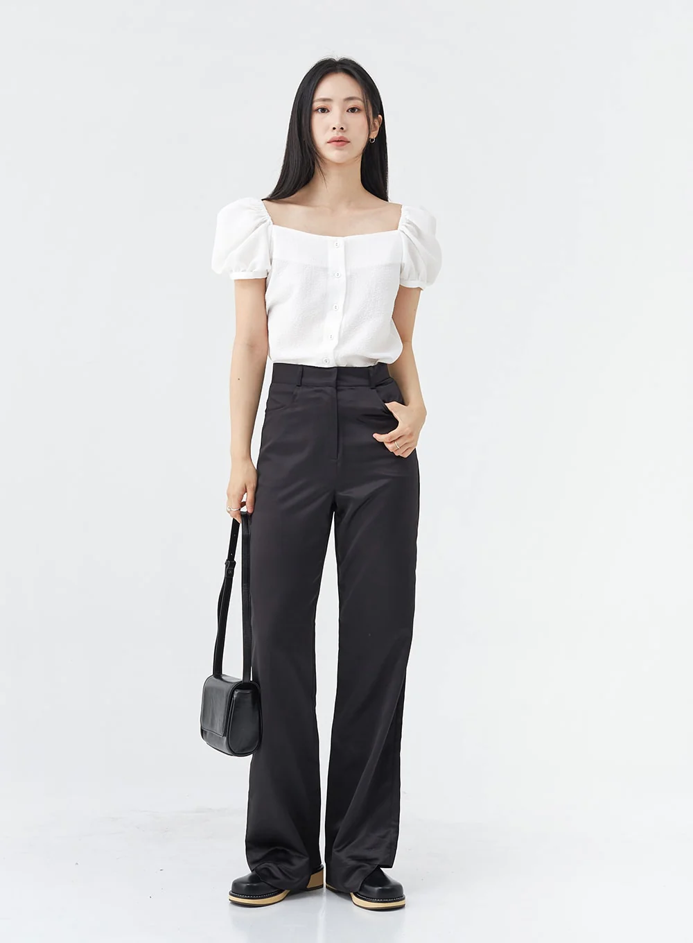 Satin Slit Straight Fit Tailored Pants OG10 - Image 12