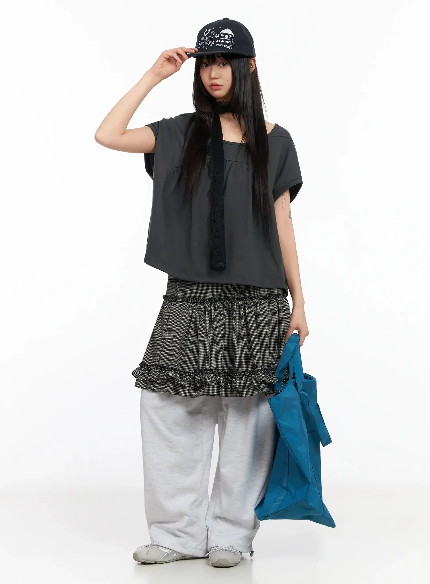 Scoop Neck Shirred Tee IA523