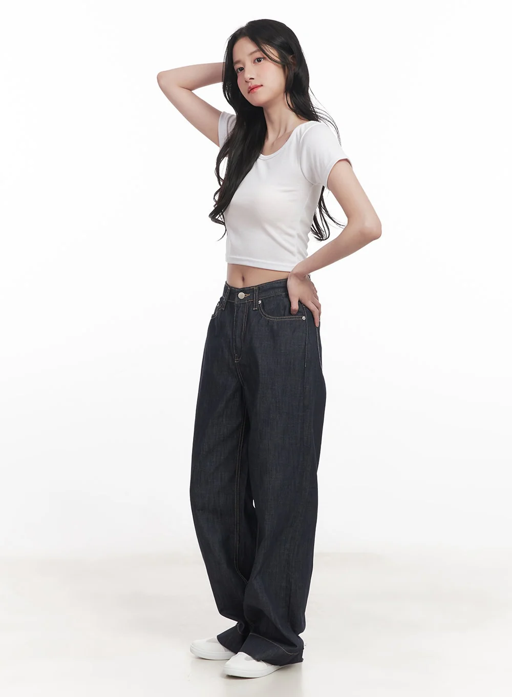 Seline Non-Fade Wide-Leg Jeans CA510 - Image 3