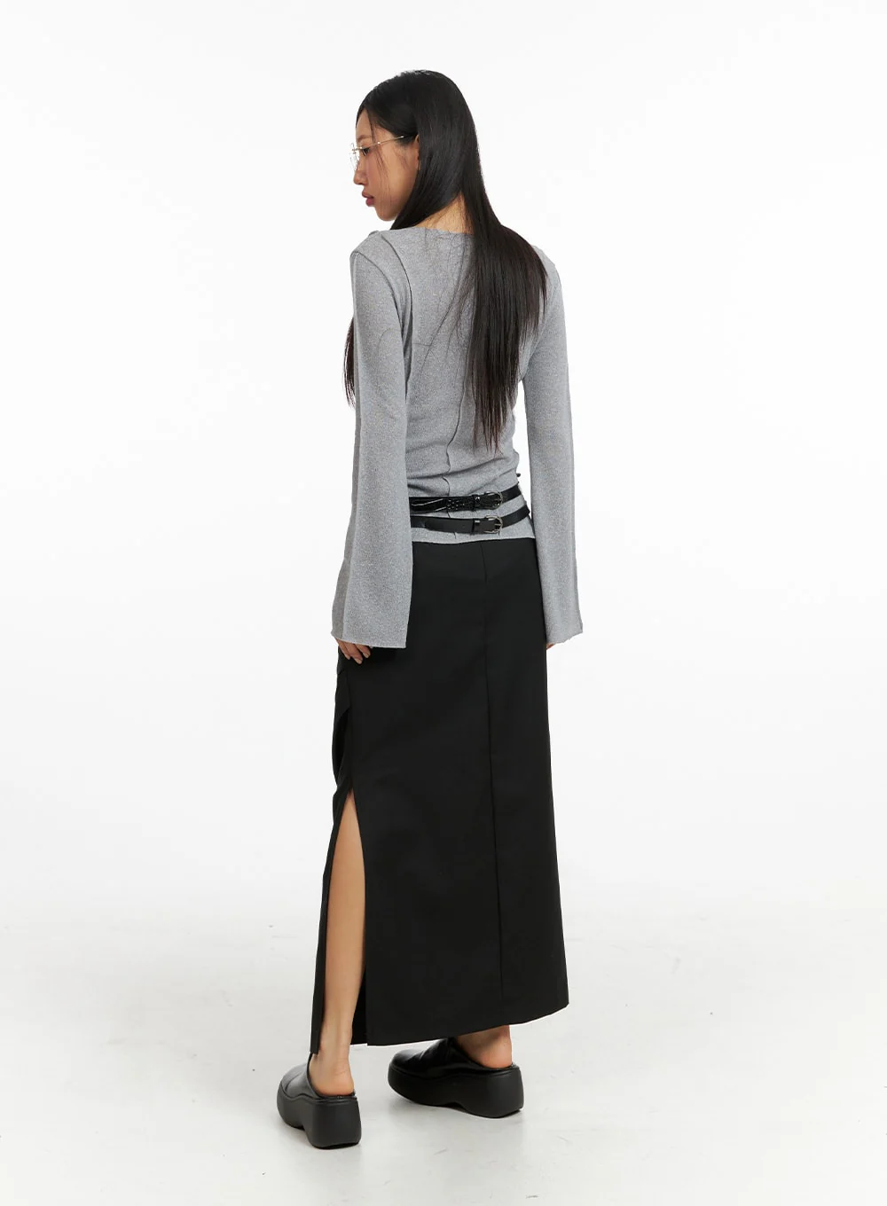 Semi-Ruched Split Maxi Skirt CF407 - Image 6