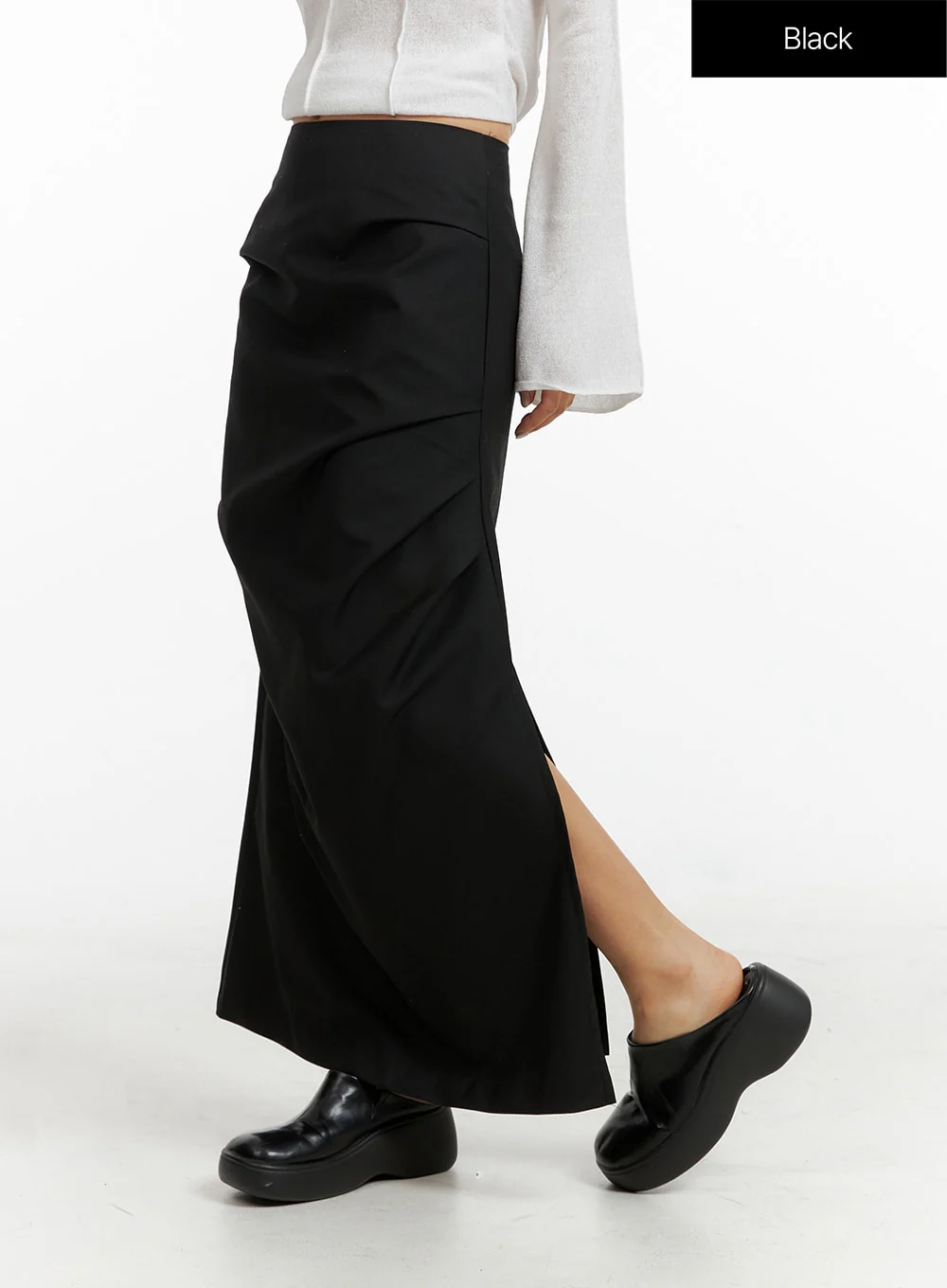 Semi-Ruched Split Maxi Skirt CF407 - Image 7
