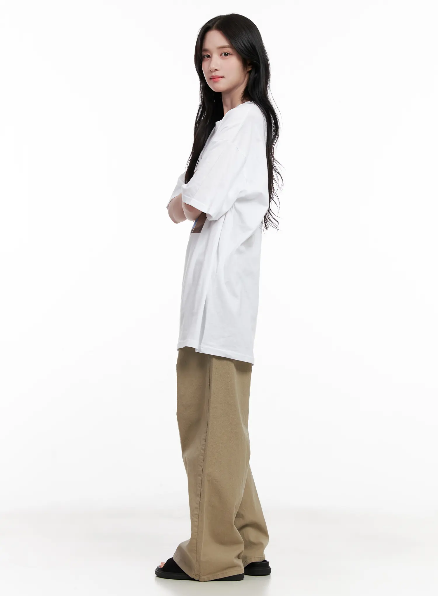 Semi-Wide Cotton Pants CL515 - Image 3