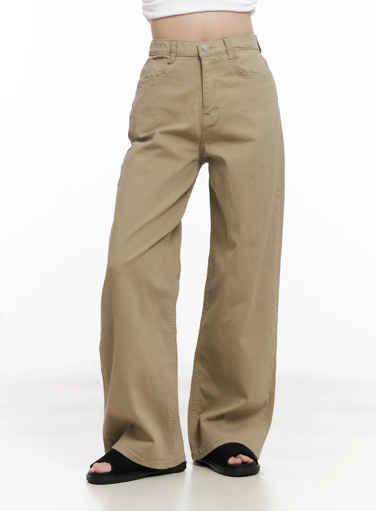 Semi-Wide Cotton Pants CL515 - Image 8