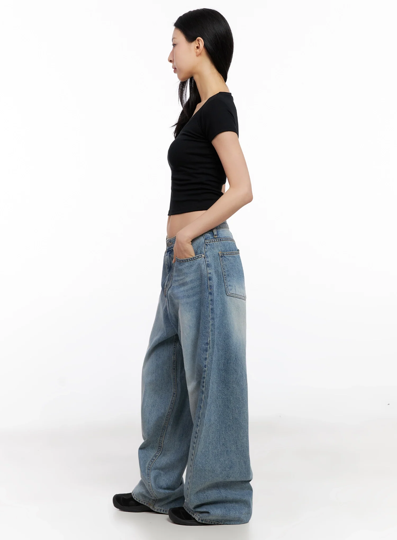 Seojin Washed Wide-Leg Jeans IG508 - Image 11