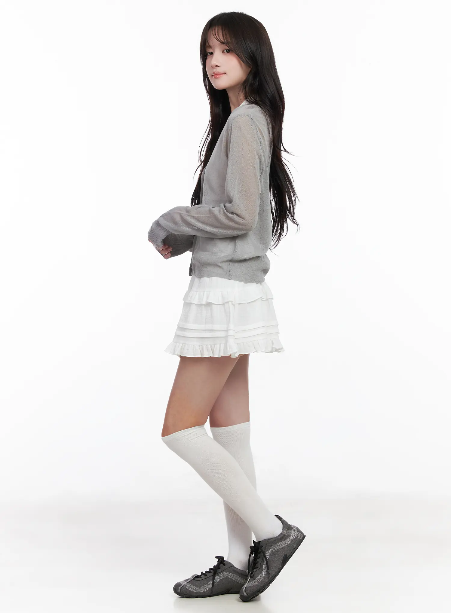 Sheer Button Up Cardigan CM527 - Image 4