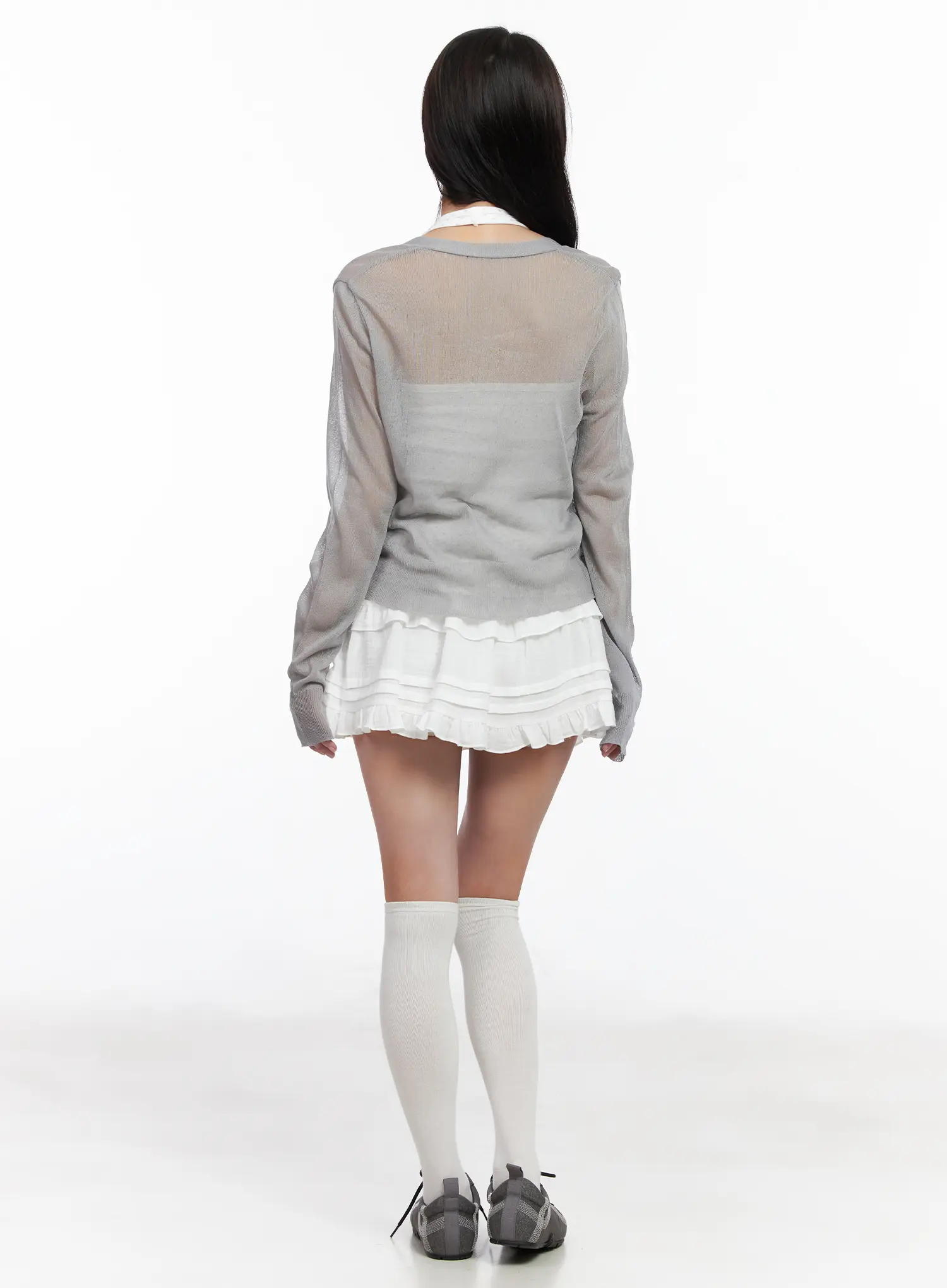 Sheer Button Up Cardigan CM527 - Image 5