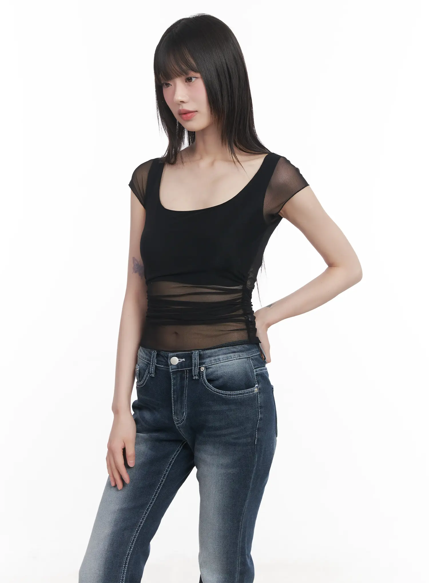 Sheer Chic Crop Tee CU518 - Image 12