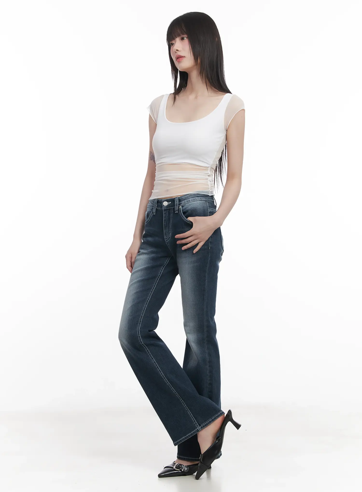 Sheer Chic Crop Tee CU518 - Image 3