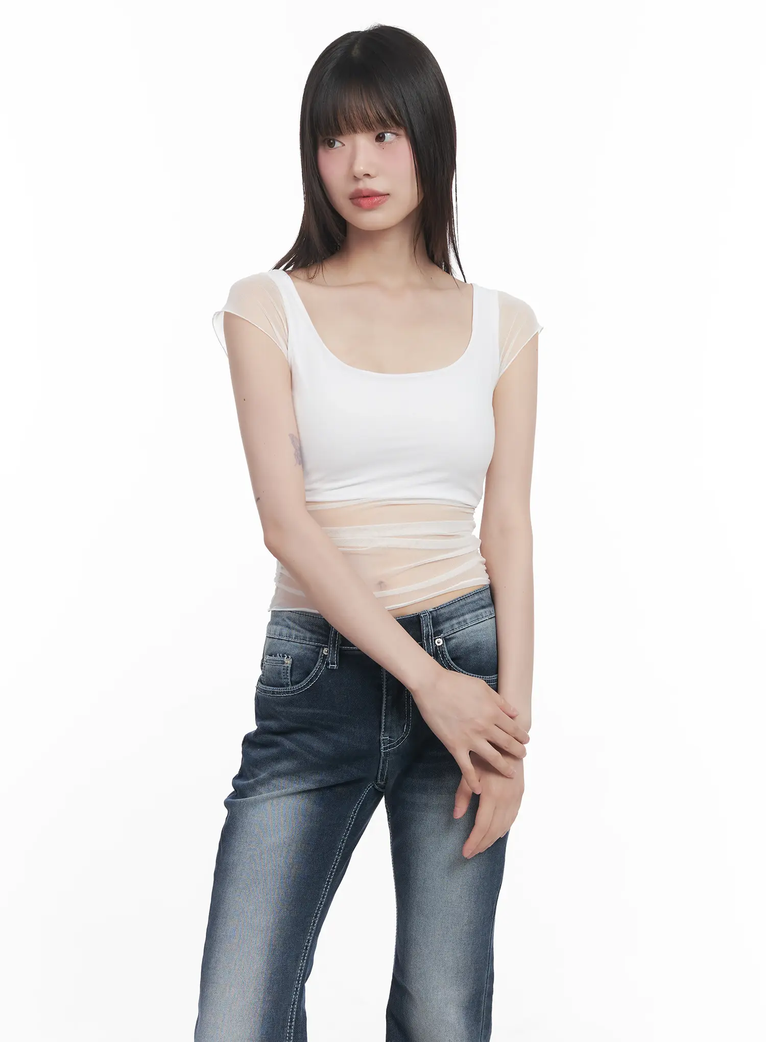 Sheer Chic Crop Tee CU518 - Image 7