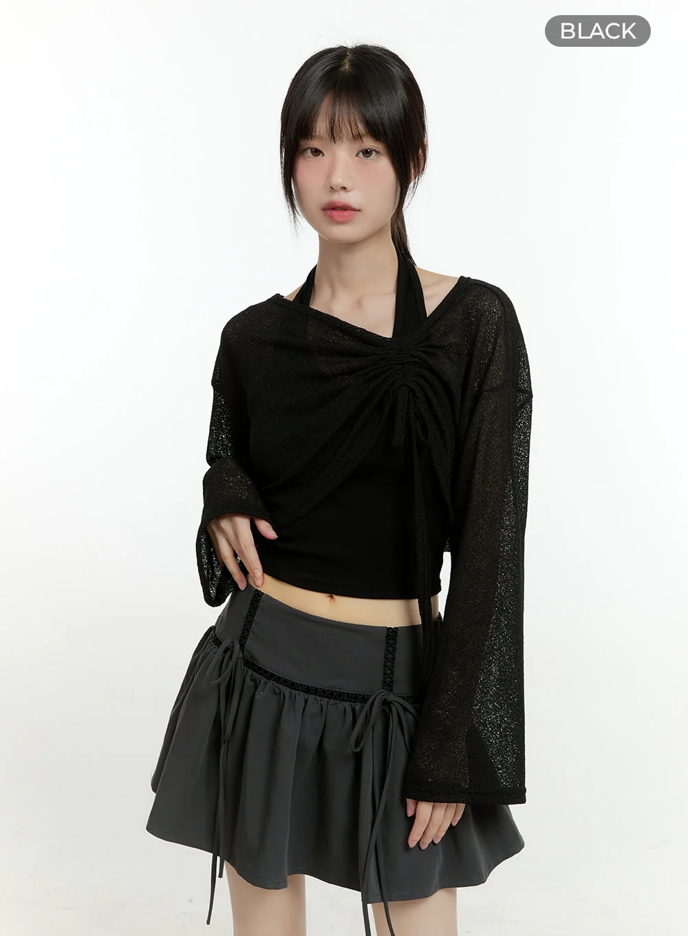 Sheer Elegance Long Sleeve Crop Top CG402 - Image 10
