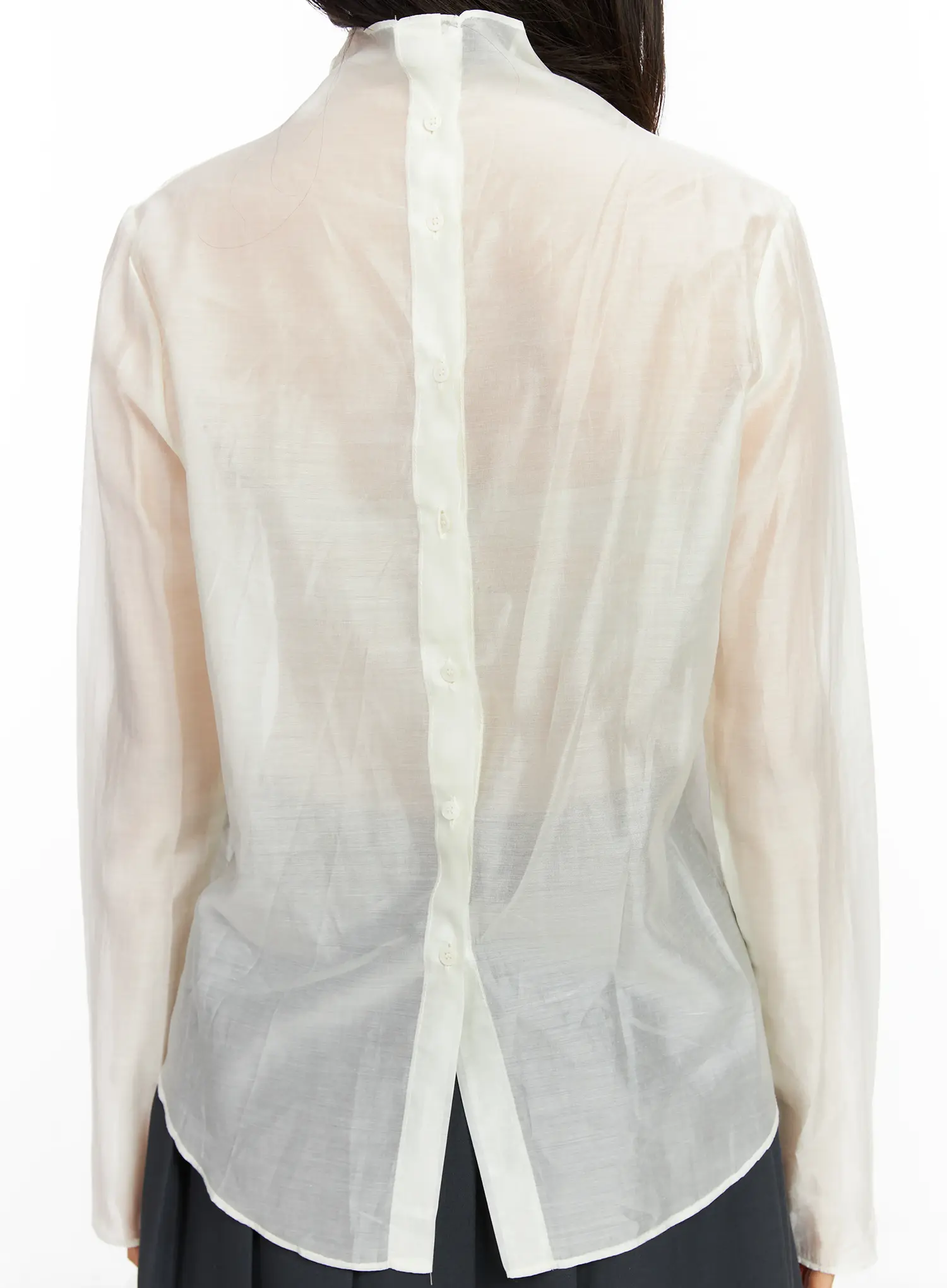 Sheer High Neck Blouse IF524 - Image 5