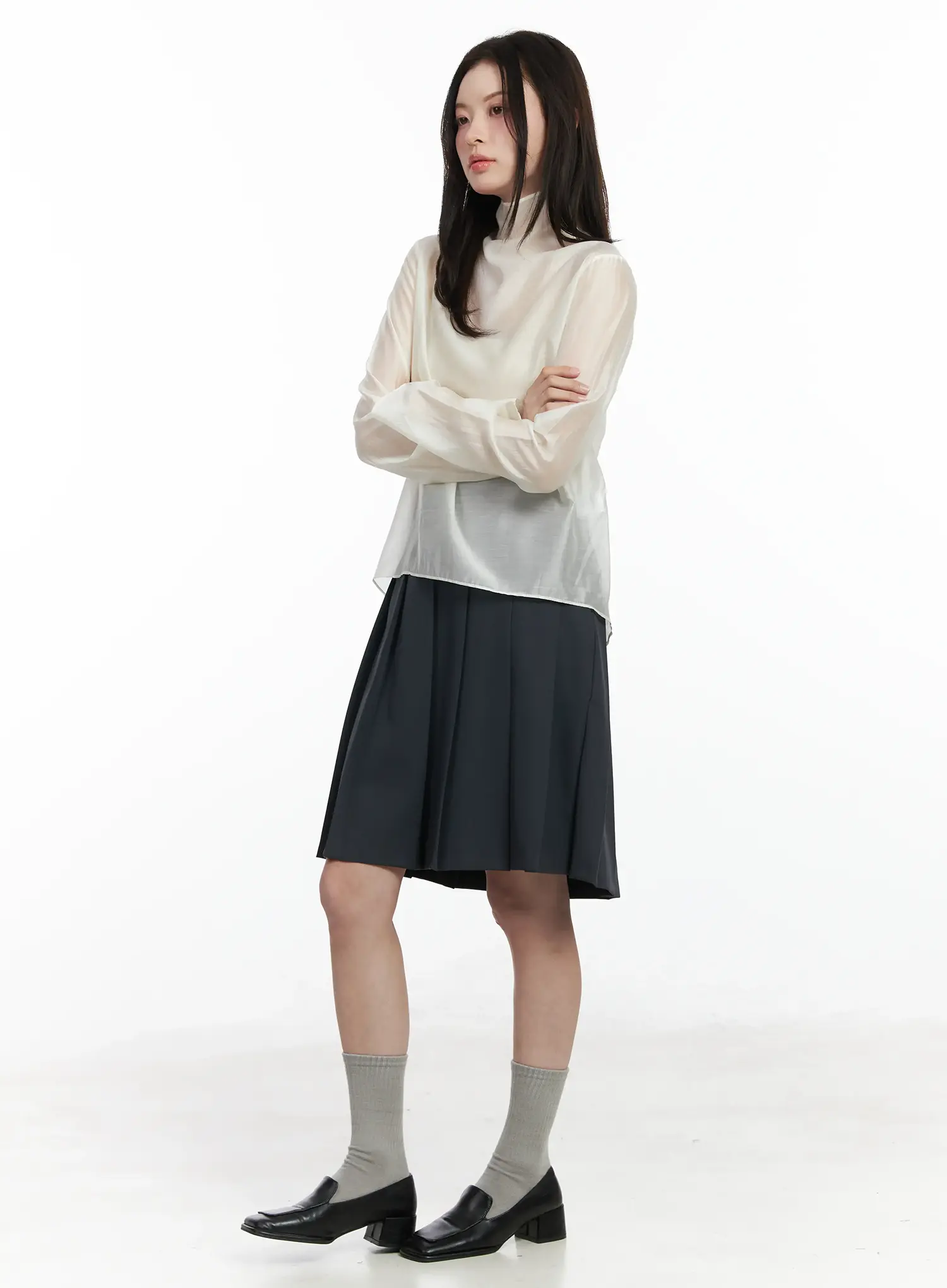 Sheer High Neck Blouse IF524 - Image 9