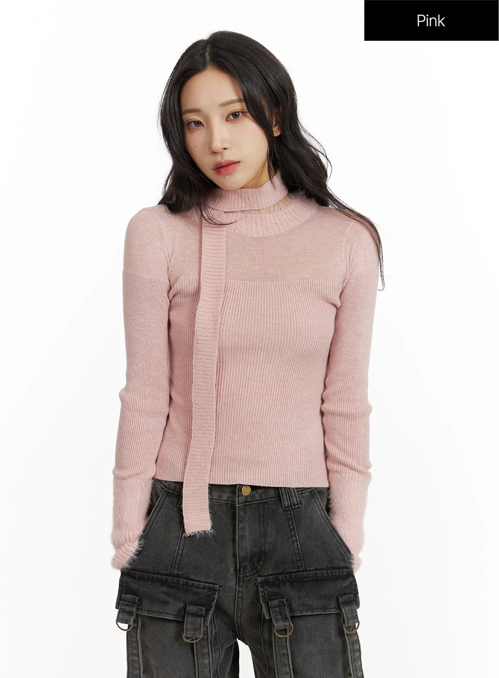 Sheer Knit Top with Matching Scarf CF415 - Image 8