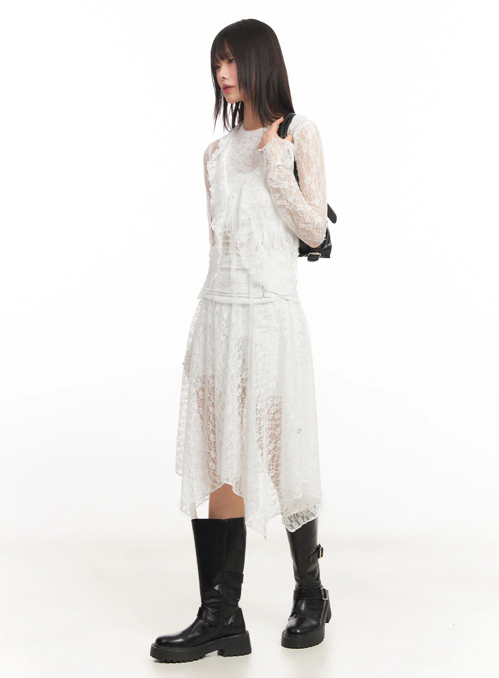 Sheer Lace Strap Cardigan IY502 - Image 16