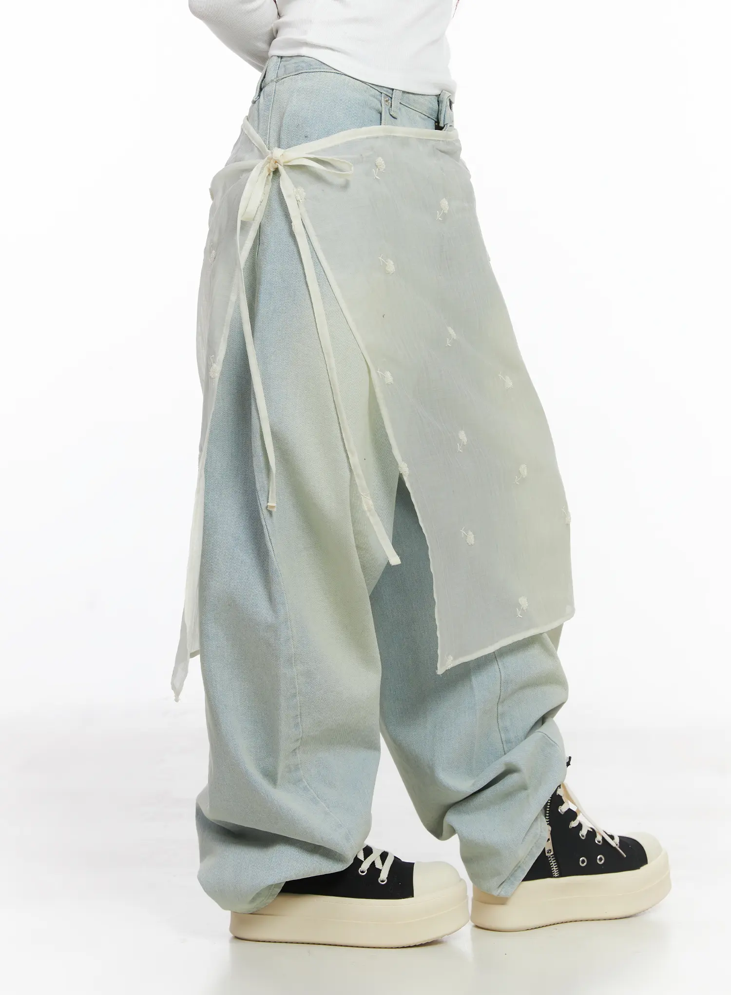 Sheer Latered Midi Skirt CJ512 - Image 3