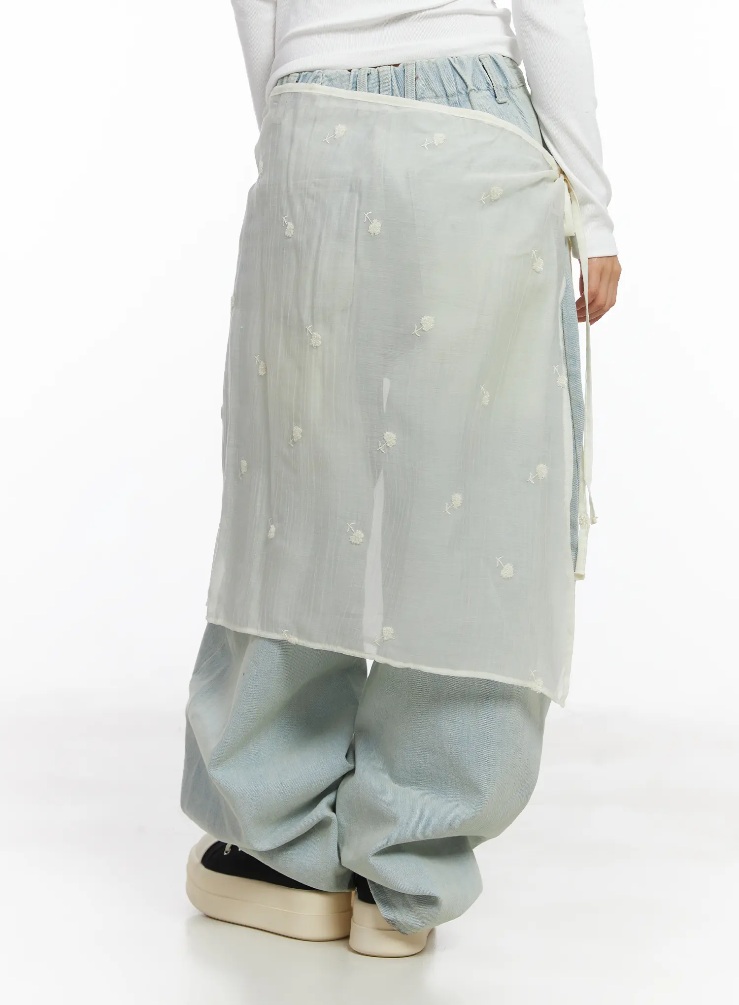 Sheer Latered Midi Skirt CJ512 - Image 4