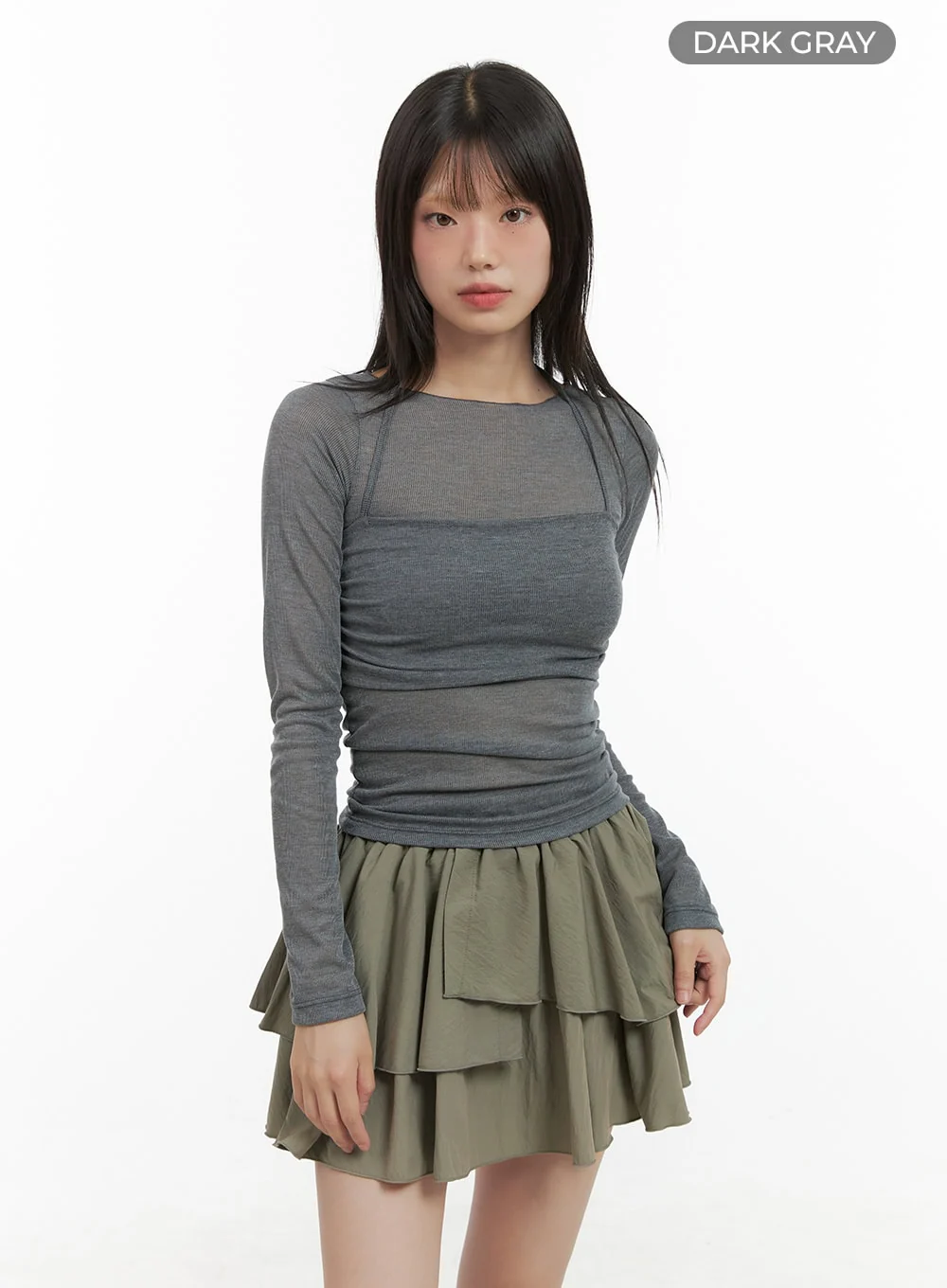 Sheer Layered Long Sleeve Top CG427 - Image 11
