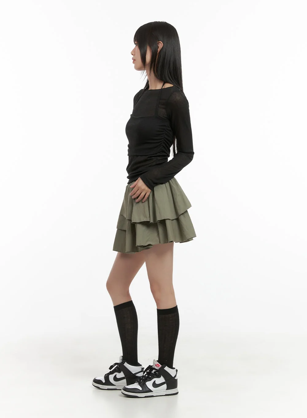 Sheer Layered Long Sleeve Top CG427 - Image 3