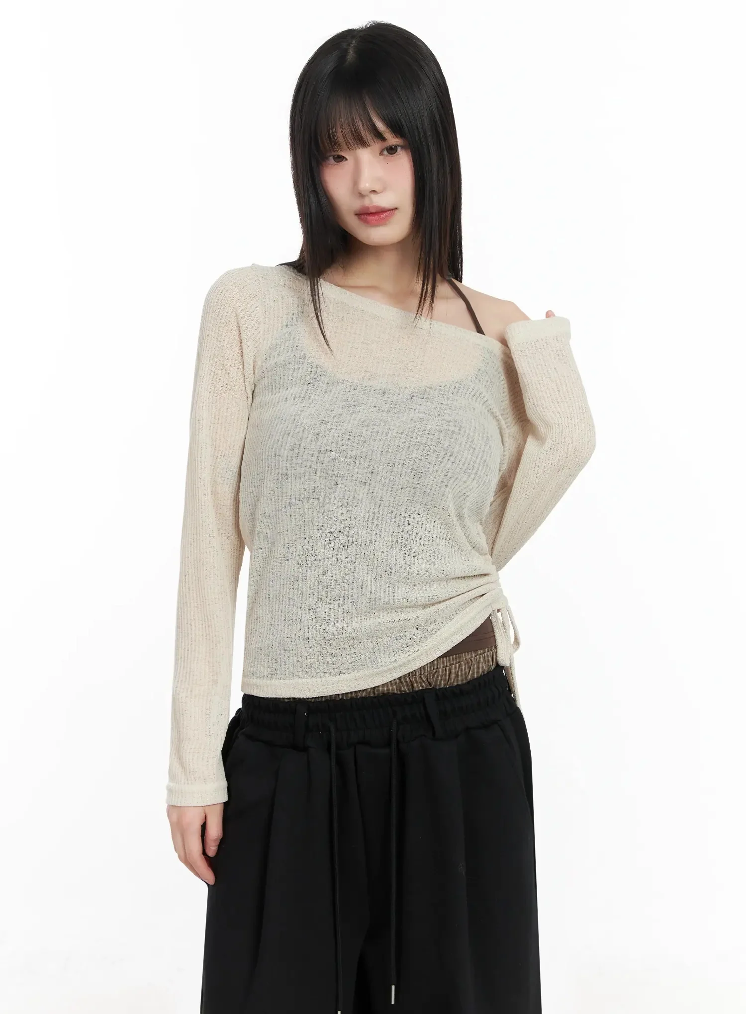 Sheer Layering Long Sleeve Top IM530 - Image 2