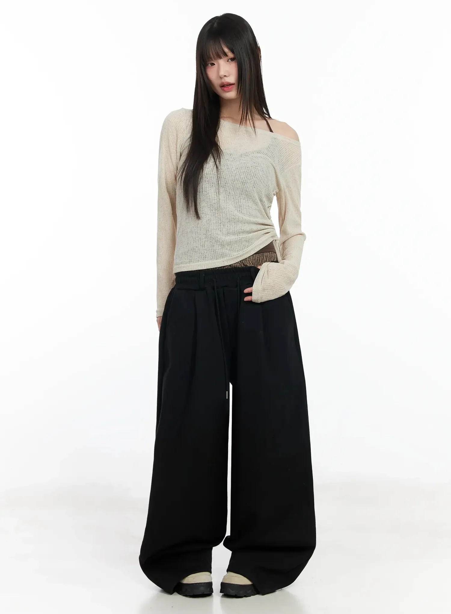 Sheer Layering Long Sleeve Top IM530 - Image 5