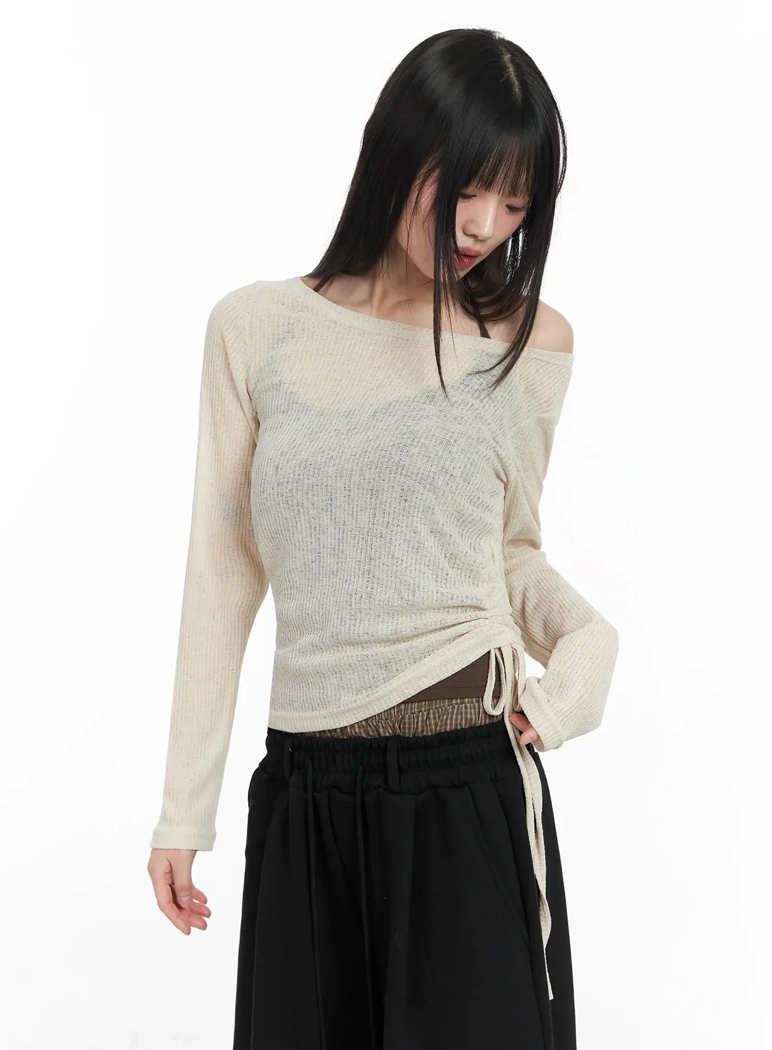 Sheer Layering Long Sleeve Top IM530 - Image 7