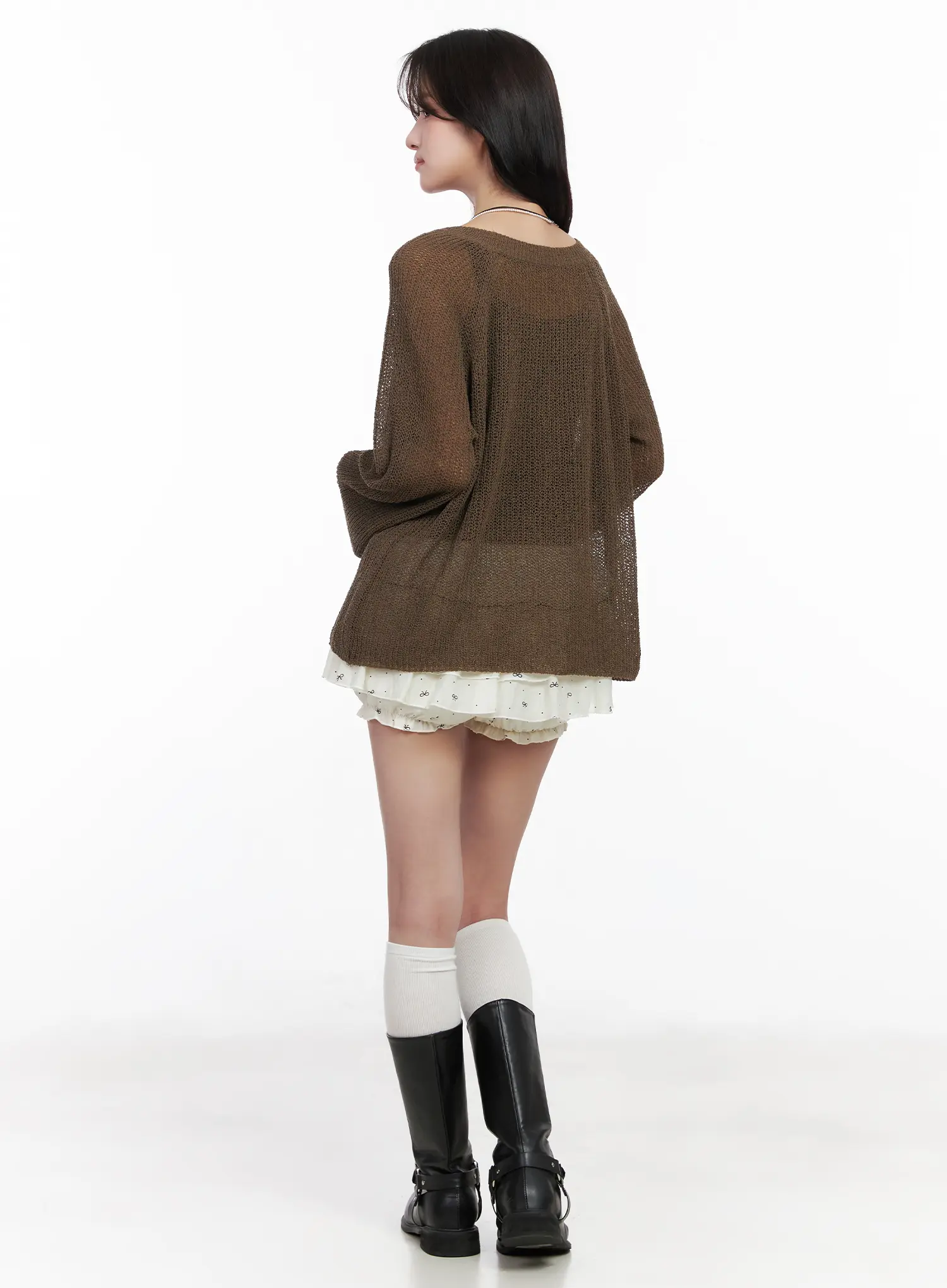 Sheer Linen Knit Cardigan CM531 - Image 5
